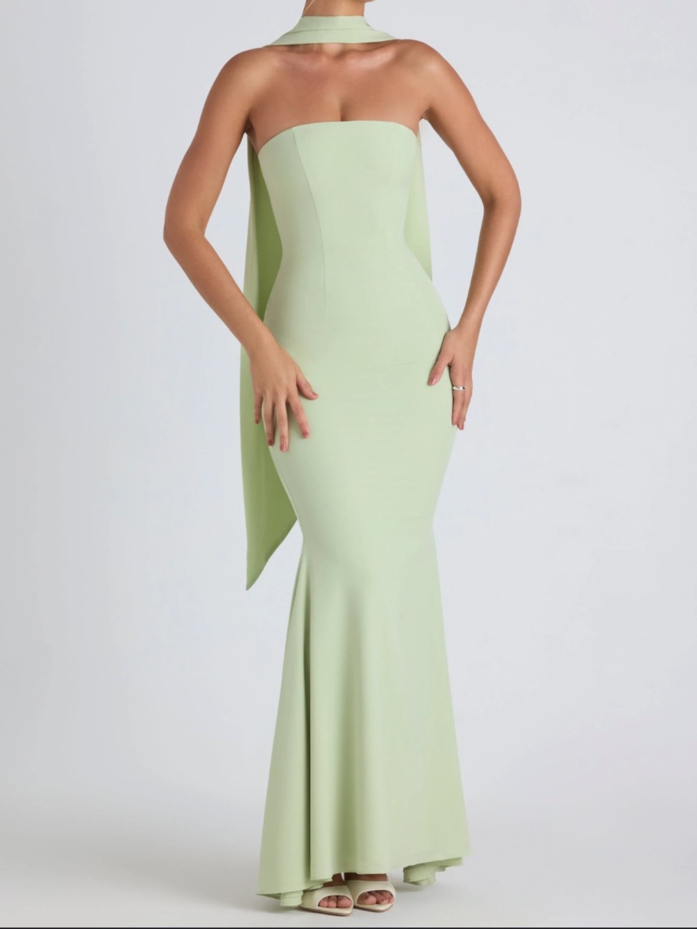 Oh Polly Strapless Mint Green Mermaid Gown